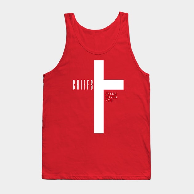 CHIEFS JESUS LOVES YOU KANSAS CITY Tank Top by Lolane